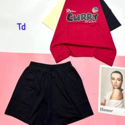 Đồ bộ quần đùi áo tay ngắn in chữ CURRY - DBO4497