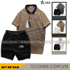 Set Bộ Nam Áo Polo Cổ Bẻ Thêu Chữ KK Quần Short Thun - SBN109