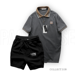 Set Bộ Nam Áo Polo Cổ Bẻ Thêu Chữ KK Quần Short Thun - SBN109