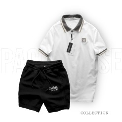 Set Bộ Nam Áo Polo Cổ Bẻ Thêu Chữ KK Quần Short Thun - SBN109