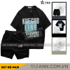 Set Bộ Nam Áo Thun Cổ Tròn Pack Horse Oversize In Chữ Sọc Quần Short Thun - SBN110