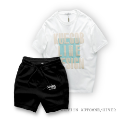 Set Bộ Nam Áo Thun Cổ Tròn Pack Horse Oversize In Chữ Sọc Quần Short Thun - SBN110