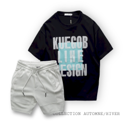 Set Bộ Nam Quần Short Thun Viền Sọc Áo Thun Cổ Tròn Pack Horse Oversize In Chữ Sọc - SBN111