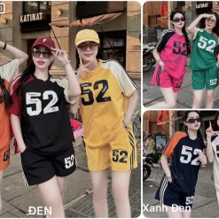 Đồ bộ quần đùi áo tay ngắn in số 52 - DBO4500