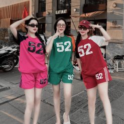 Đồ bộ quần đùi áo tay ngắn in số 52 - DBO4500