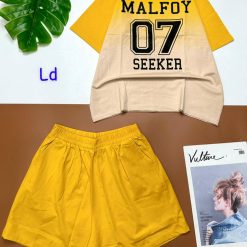 Đồ bộ quần đùi áo tay ngắn áo loang 2 màu in số 07 - DBO4501