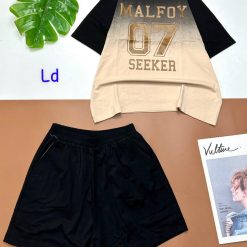 Đồ bộ quần đùi áo tay ngắn áo loang 2 màu in số 07 - DBO4501