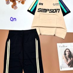 Đồ bộ thun cotton quần lửng áo tay ngắn in chữ SIMPSON - DBO4510