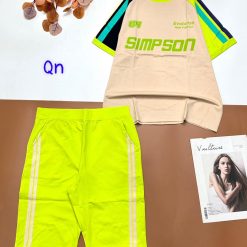 Đồ bộ thun cotton quần lửng áo tay ngắn in chữ SIMPSON - DBO4510