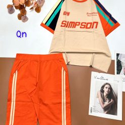 Đồ bộ thun cotton quần lửng áo tay ngắn in chữ SIMPSON - DBO4510