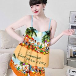 Đồ bộ quần đùi viền ống latin áo hai in hình dể thương - DBO4511