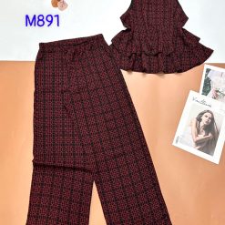 Đồ bộ mango mặc nhà quần dài áo sát nách hai tần in nhiều hoạ tiết - DBO4516