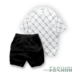 Set Bộ Nam Áo Cổ Tròn Pack Horse In Chữ AA Quần Short Thun Thể Thao - SBN112