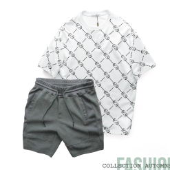 Set Bộ Nam Áo Cổ Tròn Pack Horse In Chữ AA Quần Short Thun Thể Thao - SBN112