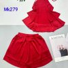 Đồ bộ latin phối quần đùi áo hai dây trơn - DBO4518