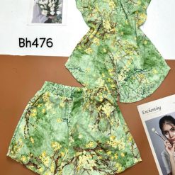 Đồ bộ mango quần đùi áo cổ vuông tay bèo nhiều hoạ tiết siêu sang - DBO4519