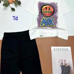 Đồ bộ thun cotton quần lửng áo tay ngắn in hình mặt cười - DBO4530