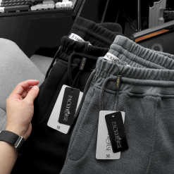 Quần Short Thun Nam Viền Sọc Thêu Logo Chữ - QB430