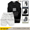 Set Bộ Nam Áo Ba Lỗ In Chữ Make Quần Short Thun Thêu Chữ Boston - SBN114