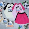 Đồ bộ thun nữ quần đùi áo in hình chuột mickey chữ ABC - DBO4541