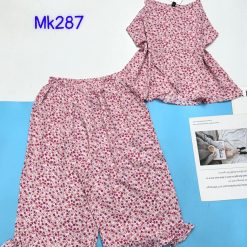 Đồ bộ vải tonl quần lửng áo hai dây nhiều hoạ tiết - DBO4543