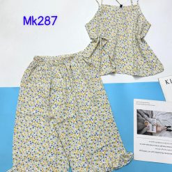 Đồ bộ vải tonl quần lửng áo hai dây nhiều hoạ tiết - DBO4543