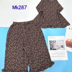 Đồ bộ vải tonl quần lửng áo hai dây nhiều hoạ tiết - DBO4543