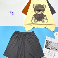 Đồ bộ thun nữ quần đùi áo in hình gấu - DBO4548