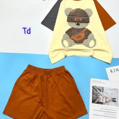 Đồ bộ thun nữ quần đùi áo in hình gấu - DBO4548