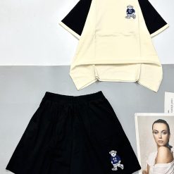 Đồ bộ thun nữ quần đùi áo tay ngắn in hình chú chó gấu nhỏ - DBO4551