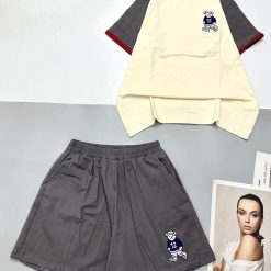 Đồ bộ thun nữ quần đùi áo tay ngắn in hình chú chó gấu nhỏ - DBO4551
