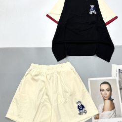 Đồ bộ thun nữ quần đùi áo tay ngắn in hình chú chó gấu nhỏ - DBO4551