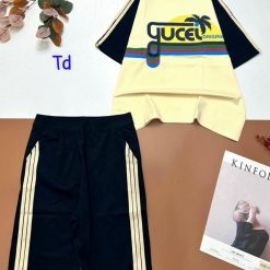 Đồ bộ quần lửng áo tay ngắn cổ tròn in hình cây dừa - DBO4568