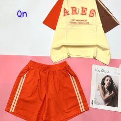 Đồ bộ quần đùi 2 sọc áo tay ngắn in chữ ARES - DBO4573