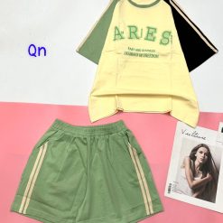 Đồ bộ quần đùi 2 sọc áo tay ngắn in chữ ARES - DBO4573