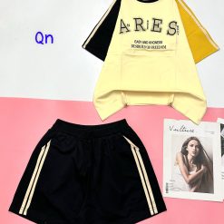 Đồ bộ quần đùi 2 sọc áo tay ngắn in chữ ARES - DBO4573