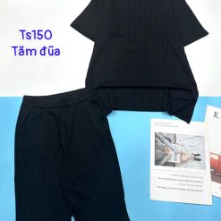 Đồ bộ vải tăm đũa quần lửng áo tay ngắn trơn - DBO4574