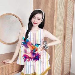 Đồ bộ mango siêu mát quần đùi áo ba lỗ in nhiều hình dễ thương - DBO4579