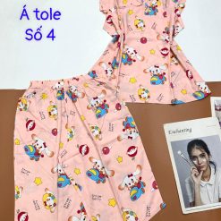 Đồ bộ tonl quần lửng áo sát nách bèo in hình con vật - DBO4588