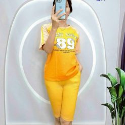 Đồ bộ quần lửng áo tay ngắn in số 89 - DBO4589