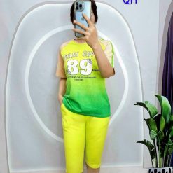 Đồ bộ quần lửng áo tay ngắn in số 89 - DBO4589