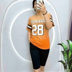 Đồ bộ quần lửng áo tay ngắn in số 28 - DBO4593