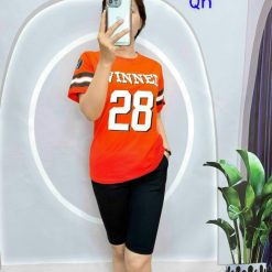 Đồ bộ quần lửng áo tay ngắn in số 28 - DBO4593