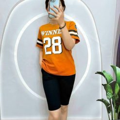 Đồ bộ quần lửng áo tay ngắn in số 28 - DBO4593
