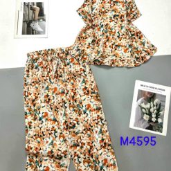 Đồ bộ mango quần lửng áo sát nách in nhiều hoạ tiết - DBO4594