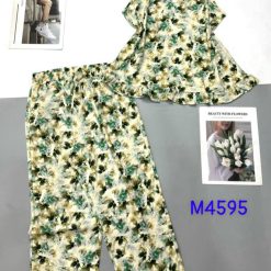 Đồ bộ mango quần lửng áo sát nách in nhiều hoạ tiết - DBO4594