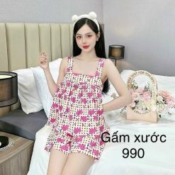 Đồ bộ quần đùi bèo áo dây mát nhiều hoạ tiết mặc nhà - DBO4599