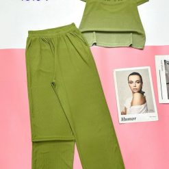 Đồ bộ quần dài áo tay ngắn quần trơn áo in chữ nổi - DBO4600