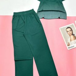 Đồ bộ quần dài áo tay ngắn quần trơn áo in chữ nổi - DBO4600