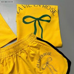 Đồ bộ thun nữ quần đùi áo tay ngắn in hình nơ - DBO4602